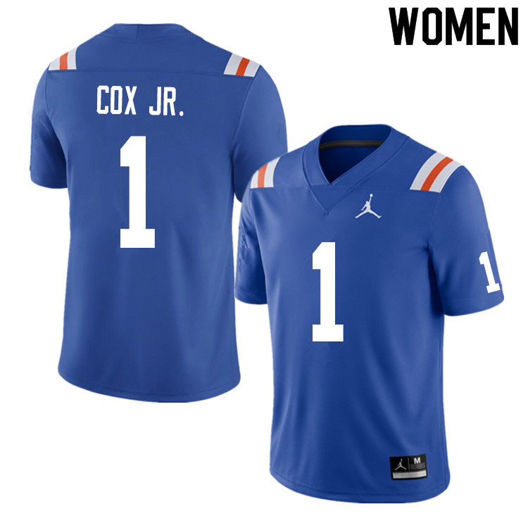 Women #1 Brenton Cox Jr. Florida Gators College Football Jerseys Sale-Throwback